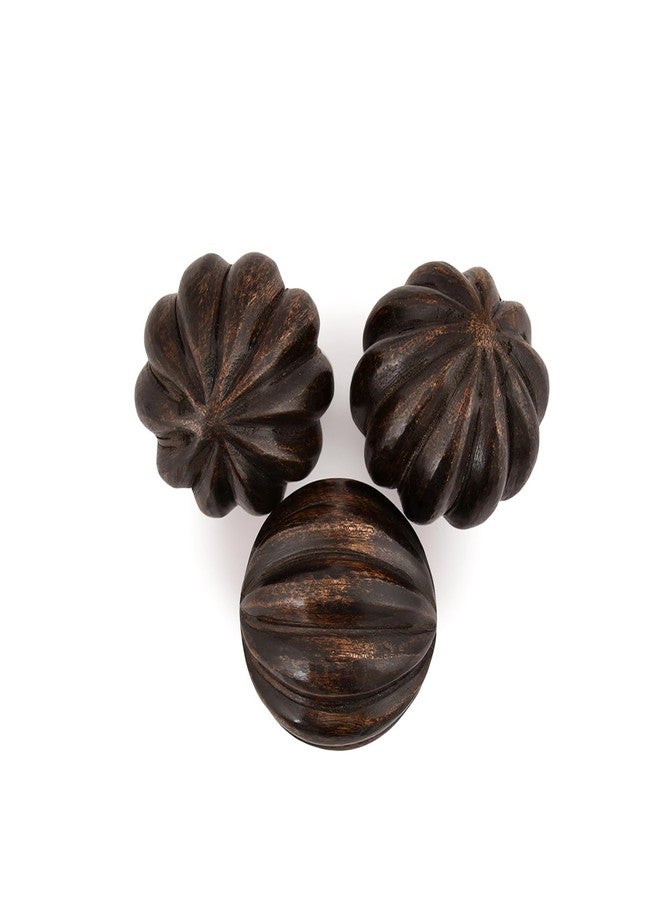 Kaizen Casa Decorative Balls Mango Wood Round Balls Set of 3 for Centerpiece Use Ideal for Use in Living, Dining Room, Coffee Table Centerpiece Home Décor (3" x 3" x 3") - Image 3